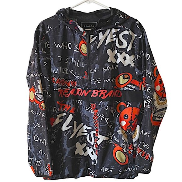 Reason Other - REASON Flyest Teddy Anorak Jacket Y2K Pullover Hoodie Streetwear Size L